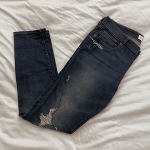Blue Distressed Slim Jeans